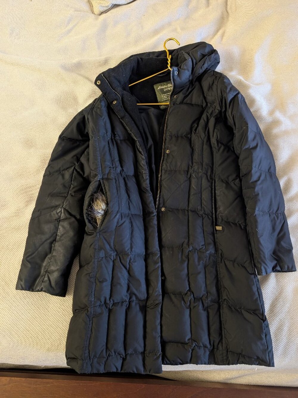 Eddie Bauer Down Kneelength Puffer with Faux Fur Hood